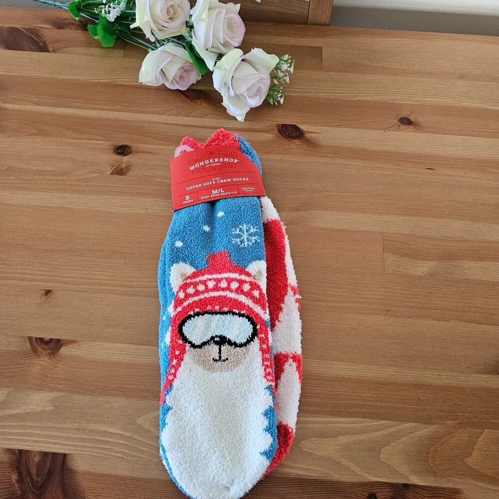 Wondershop - kids super soft crew socks 2 Pairs size M/L shoe sizes 2-5